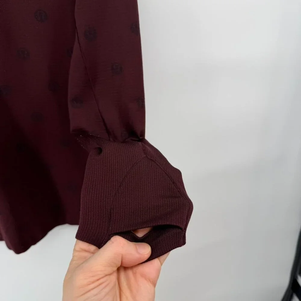 Lululemon Swiftly Tech Long Sleeve Shirt 2.0 Yogo Pop Cassis/Black Sz 6